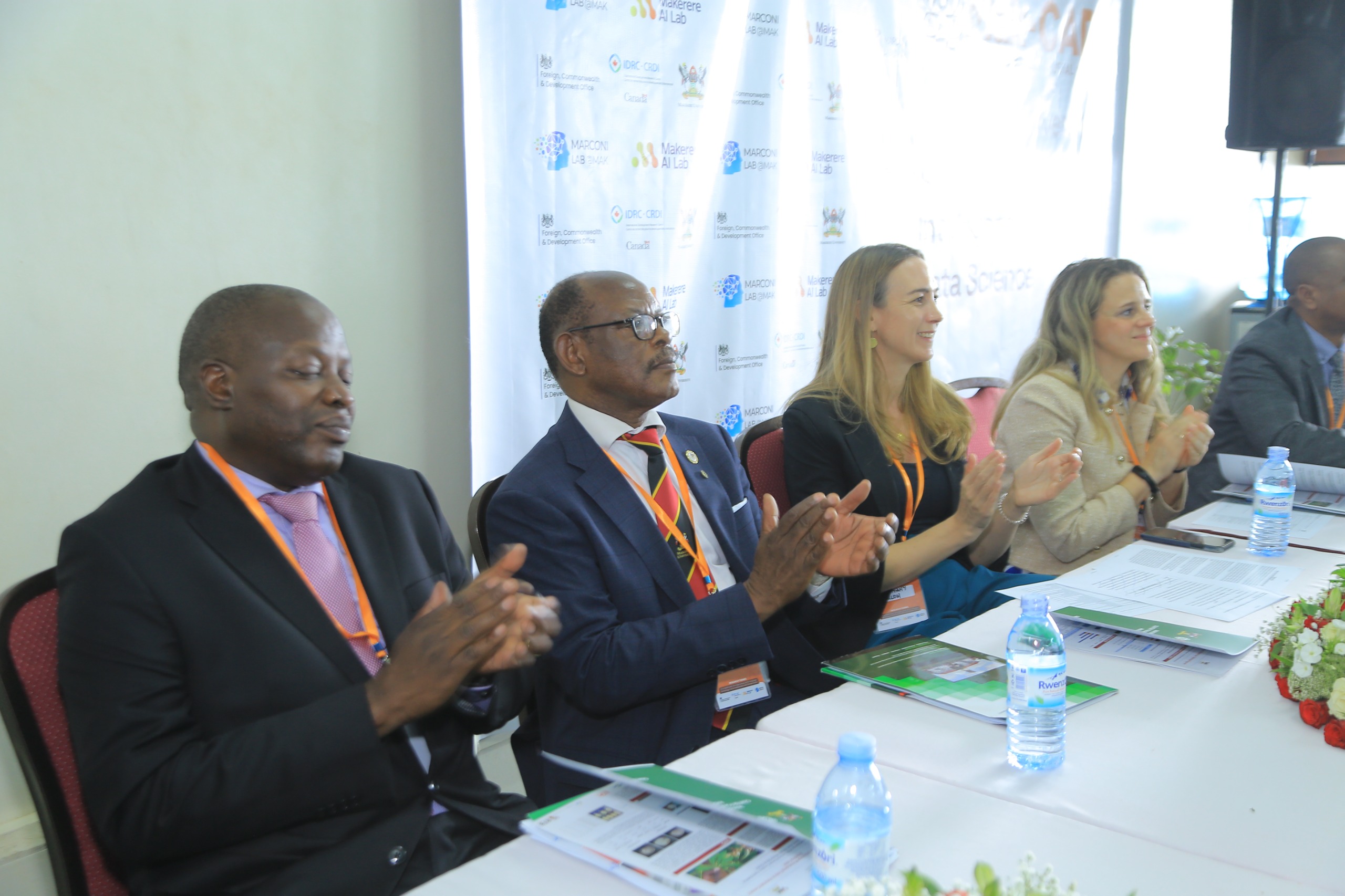 Prof. Tonny Oyana, Prof. Barnabas Nawangwe, H.E. Tiffany Kirlew and her counterpart First Secretary Public Diplomacy and Strategy Marcellla Winearls during the center launch.